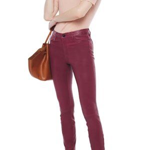 J Brand burgundy leather leggings